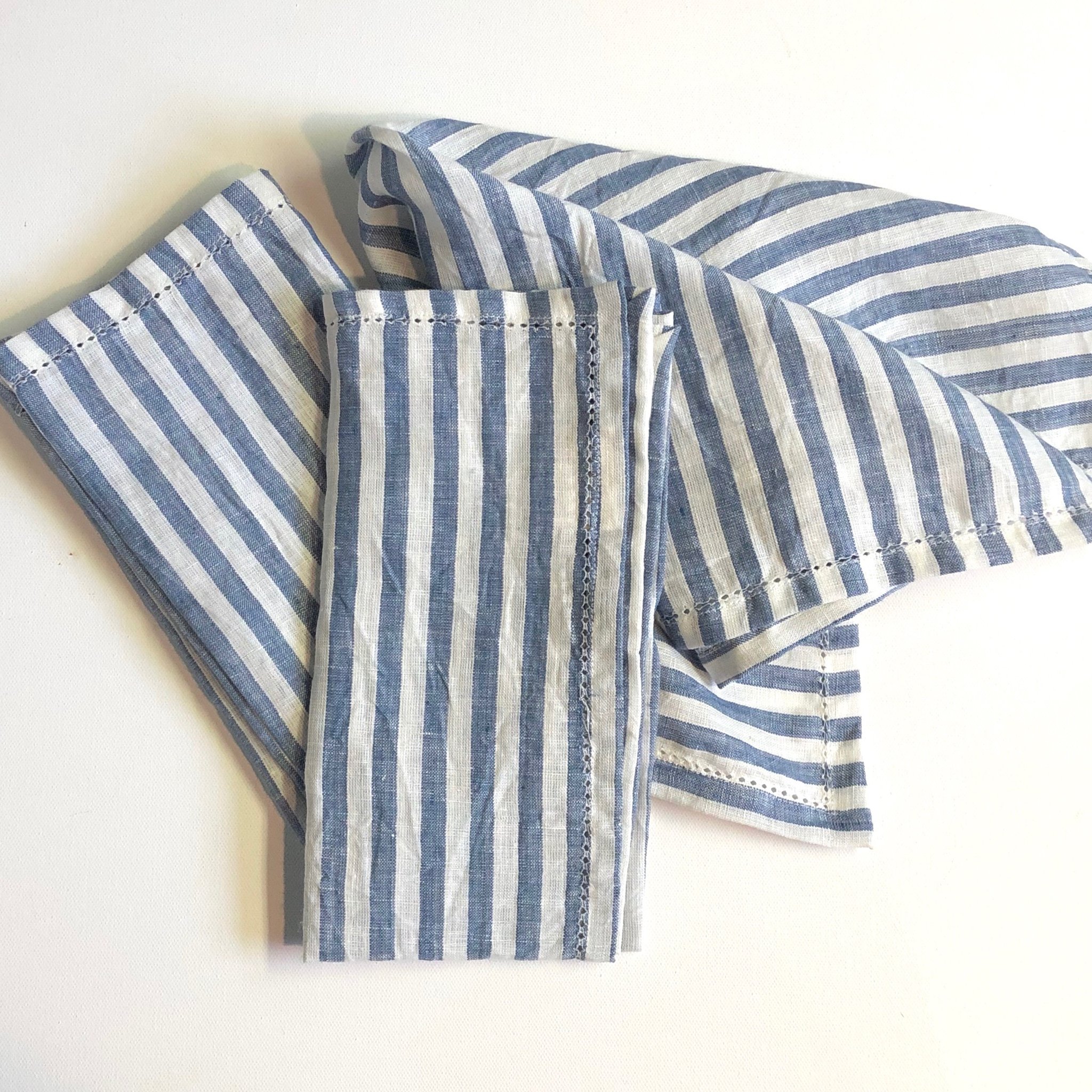 Blue and White Striped Napkins from Simple Pleasures in Providence, RI