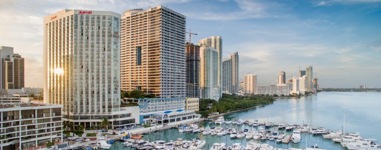 Revamped Miami Marriott Biscayne Bay Aerial View