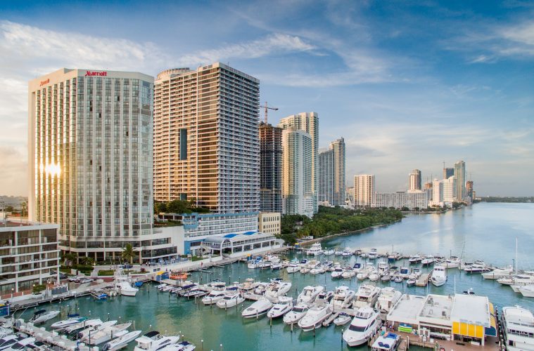 Revamped Miami Marriott Biscayne Bay Aerial View